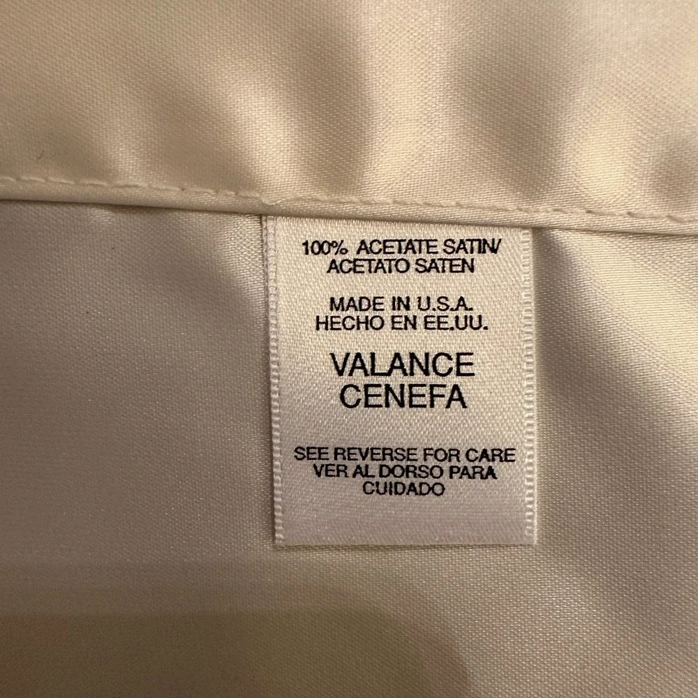 Vintage Satin‎ Shiny Curtain Valance Ivory Long 82
